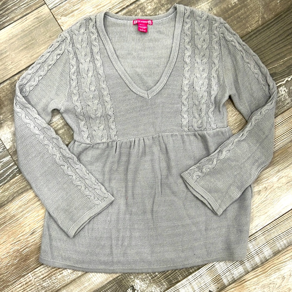 52 weekends knit grey sweater size large